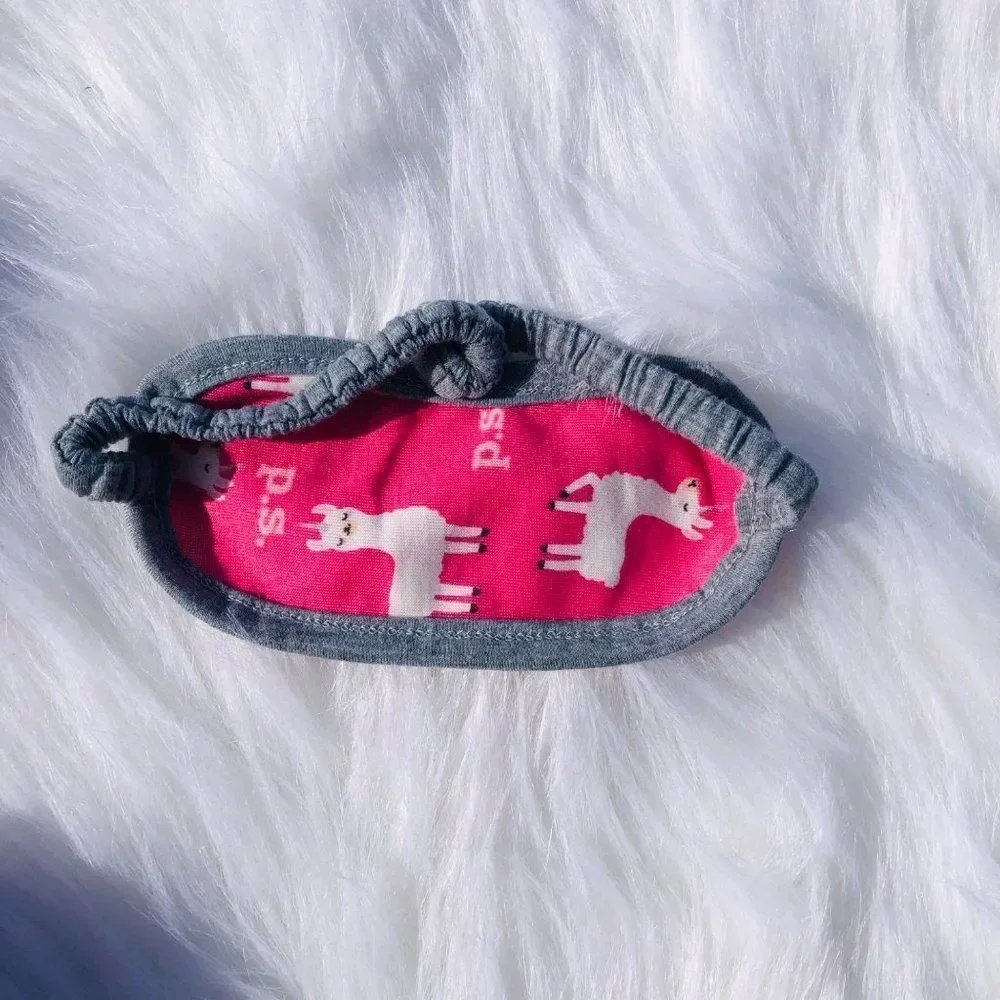 BRAND NEW‎ AEROPOSTALE LLAMA PAJAMAS & SLEEP MASK SET FOR GIRLS